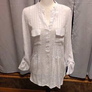 Zac & Rachel White Blouse with Button Detail